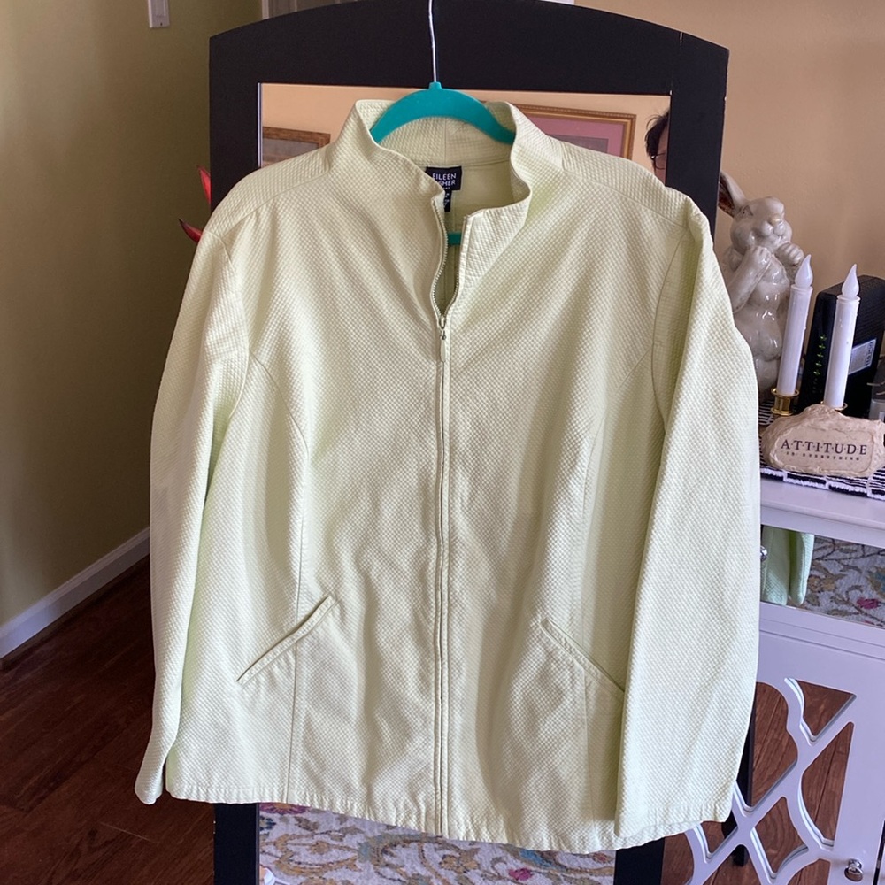EILEEN FISHER lime green jacket